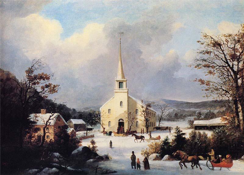 George Henry Durrie Going to Church china oil painting image